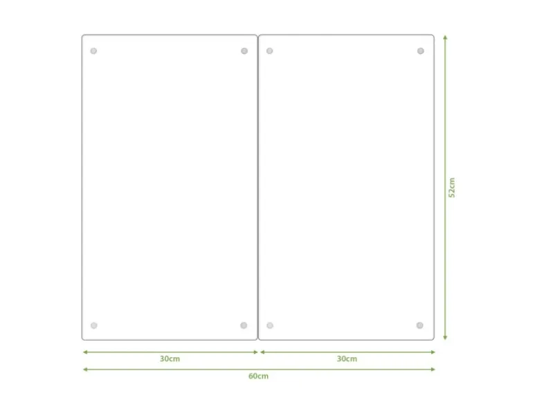 Banjado Herdabdeckplatte Glas 2 Teilig Je 30x52CM Schneidebrett Herdabdeckung Mit Motiv Türen