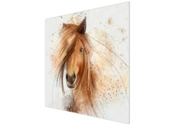 Banjado Herdabdeckplatte Glas 1 Teilig 60x52CM Schneidebrett Herdabdeckung Mit Motiv Magic Horse
