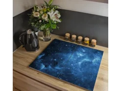 Banjado Herdabdeckplatte Glas 2 Teilig Je 30x52CM Schneidebrett Herdabdeckung Mit Motiv Universum
