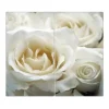 Banjado Herdabdeckplatte Glas 2 Teilig Je 30x52CM Schneidebrett Herdabdeckung Mit Motiv White Roses