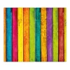 Banjado Herdabdeckplatte Glas 2 Teilig Je 30x52CM Schneidebrett Herdabdeckung Mit Motiv Bunte Holzlatten