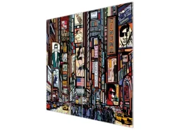 Banjado Herdabdeckplatte Glas 2 Teilig Je 30x52CM Schneidebrett Herdabdeckung Mit Motiv New York Show