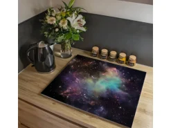 Banjado Herdabdeckplatte Glas 1 Teilig 60x52CM Schneidebrett Herdabdeckung Mit Motiv Im Weltall 2