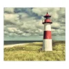 Banjado Herdabdeckplatte Glas 1 Teilig 60x52CM Schneidebrett Herdabdeckung Mit Motiv Leuchtturm Sylt