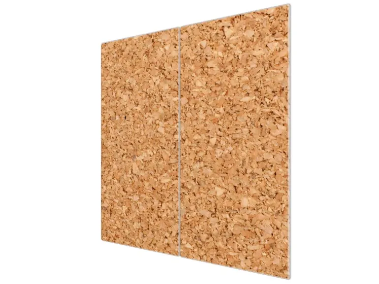 Banjado Herdabdeckplatte Glas 2 Teilig Je 30x52CM Schneidebrett Herdabdeckung Mit Motiv Kork