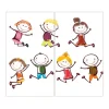 Banjado Herdabdeckplatte Glas 2 Teilig Je 30x52CM Schneidebrett Herdabdeckung Mit Motiv Happy Kids