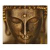 Banjado Herdabdeckplatte Glas 2 Teilig Je 30x52CM Schneidebrett Herdabdeckung Mit Motiv Buddha Gold