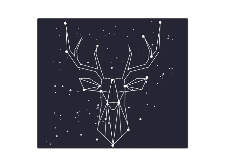 Banjado Herdabdeckplatte Glas 1 Teilig 60x52CM Schneidebrett Herdabdeckung Mit Motiv Sternbild Hirsch