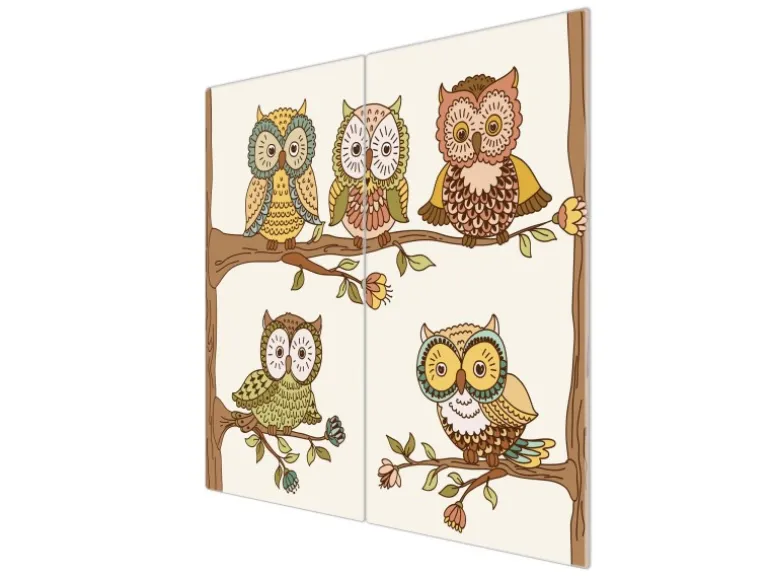 Banjado Herdabdeckplatte Glas 2 Teilig Je 30x52CM Schneidebrett Herdabdeckung Mit Motiv Zehn-Augen-Prinzip