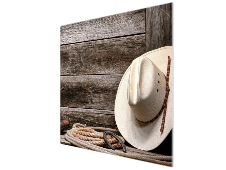 Banjado Herdabdeckplatte Glas 1 Teilig 60x52CM Schneidebrett Herdabdeckung Mit Motiv Linedance Set