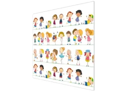 Banjado Herdabdeckplatte Glas 1 Teilig 60x52CM Schneidebrett Herdabdeckung Mit Motiv Kinder