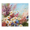 Banjado Herdabdeckplatte Glas 1 Teilig 60x52CM Schneidebrett Herdabdeckung Mit Motiv Sommerstrauss