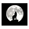 Banjado Herdabdeckplatte Glas 1 Teilig 60x52CM Schneidebrett Herdabdeckung Mit Motiv Heulender Wolf Sw