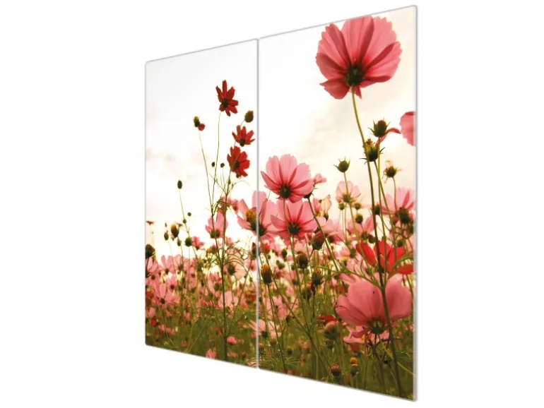 Banjado Herdabdeckplatte Glas 2 Teilig Je 30x52CM Schneidebrett Herdabdeckung Mit Motiv Schmuckkörbchen