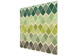 Banjado Herdabdeckplatte Glas 1 Teilig 60x52CM Schneidebrett Herdabdeckung Mit Motiv Vier Farben Grün