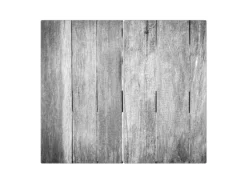 Banjado Herdabdeckplatte Glas 2 Teilig Je 30x52CM Schneidebrett Herdabdeckung Mit Motiv Holz Monochrom