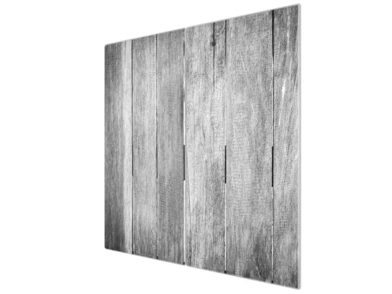 Banjado Herdabdeckplatte Glas 2 Teilig Je 30x52CM Schneidebrett Herdabdeckung Mit Motiv Holz Monochrom