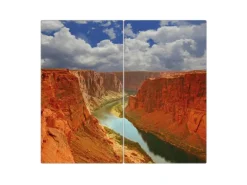 Banjado Herdabdeckplatte Glas 2 Teilig Je 30x52CM Schneidebrett Herdabdeckung Mit Motiv Grand Canyon