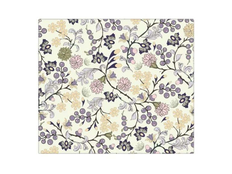 Banjado Herdabdeckplatte Glas 1 Teilig 60x52CM Schneidebrett Herdabdeckung Mit Motiv Florale Tapete