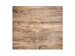 Banjado Herdabdeckplatte Glas 2 Teilig Je 30x52CM Schneidebrett Herdabdeckung Mit Motiv Maserung
