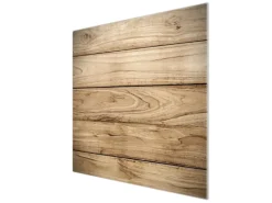 Banjado Herdabdeckplatte Glas 1 Teilig 60x52CM Schneidebrett Herdabdeckung Mit Motiv Holzplanken