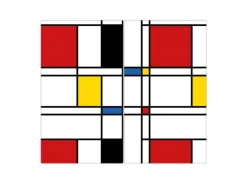 Banjado Herdabdeckplatte Glas 2 Teilig Je 30x52CM Schneidebrett Herdabdeckung Mit Motiv Rot Gelb Blau