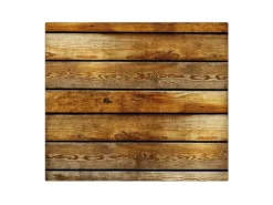 Banjado Herdabdeckplatte Glas 1 Teilig 60x52CM Schneidebrett Herdabdeckung Mit Motiv Holzbretter