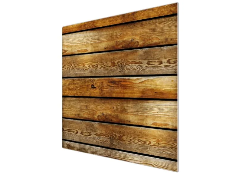 Banjado Herdabdeckplatte Glas 1 Teilig 60x52CM Schneidebrett Herdabdeckung Mit Motiv Holzbretter