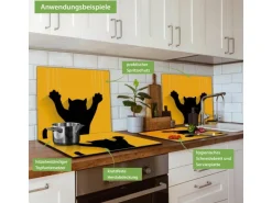 Banjado Herdabdeckplatte Glas 1 Teilig 60x52CM Schneidebrett Herdabdeckung Mit Motiv Scratch
