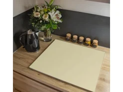 Banjado Herdabdeckplatte Glas 1 Teilig 60x52CM Schneidebrett Herdabdeckung Mit Motiv Beige