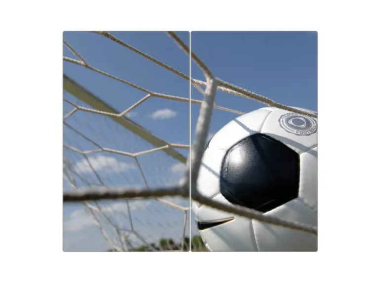 Banjado Herdabdeckplatte Glas 2 Teilig Je 30x52CM Schneidebrett Herdabdeckung Mit Motiv Fußball