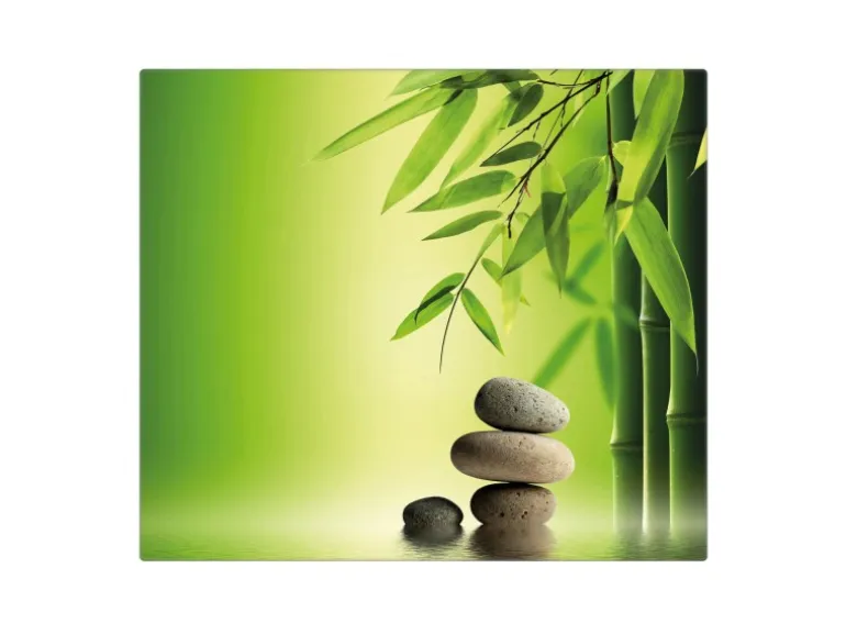 Banjado Herdabdeckplatte Glas 1 Teilig 60x52CM Schneidebrett Herdabdeckung Mit Motiv Innere Ruhe