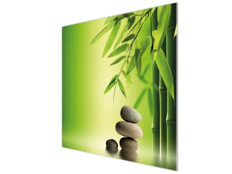 Banjado Herdabdeckplatte Glas 1 Teilig 60x52CM Schneidebrett Herdabdeckung Mit Motiv Innere Ruhe