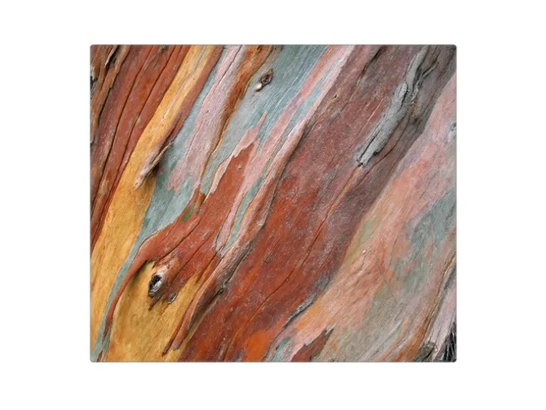 Banjado Herdabdeckplatte Glas 1 Teilig 60x52CM Schneidebrett Herdabdeckung Mit Motiv Coloured Wood