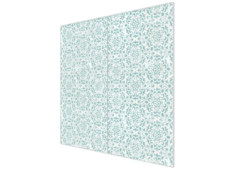Banjado Herdabdeckplatte Glas 2 Teilig Je 30x52CM Schneidebrett Herdabdeckung Mit Motiv Muster Getupft Blau