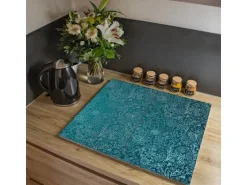 Banjado Herdabdeckplatte Glas 2 Teilig Je 30x52CM Schneidebrett Herdabdeckung Mit Motiv Mandala Landschaft