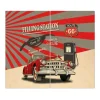 Banjado Herdabdeckplatte Glas 2 Teilig Je 30x52CM Schneidebrett Herdabdeckung Mit Motiv Filling Station