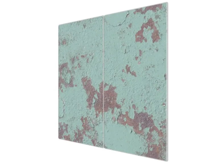Banjado Herdabdeckplatte Glas 2 Teilig Je 30x52CM Schneidebrett Herdabdeckung Mit Motiv Blaue Struktur