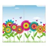 Banjado Herdabdeckplatte Glas 2 Teilig Je 30x52CM Schneidebrett Herdabdeckung Mit Motiv Bunte Blumen