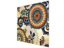 Banjado Herdabdeckplatte Glas 2 Teilig Je 30x52CM Schneidebrett Herdabdeckung Mit Motiv Modernes Mandala