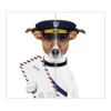 Banjado Herdabdeckplatte Glas 2 Teilig Je 30x52CM Schneidebrett Herdabdeckung Mit Motiv Postbote Jack Russel