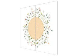 Banjado Herdabdeckplatte Glas 2 Teilig Je 30x52CM Schneidebrett Herdabdeckung Mit Motiv Hibiskus Kreis