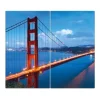 Banjado Herdabdeckplatte Glas 2 Teilig Je 30x52CM Schneidebrett Herdabdeckung Mit Motiv Golden Gate Bridge