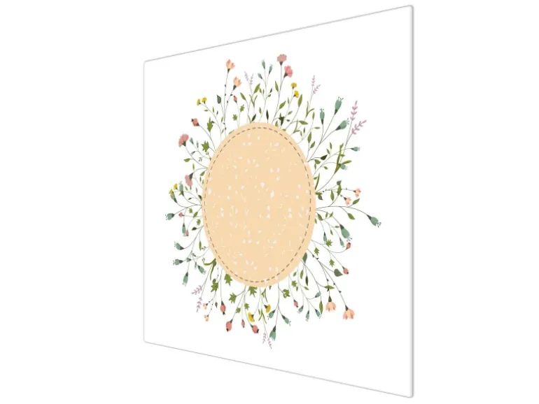 Banjado Herdabdeckplatte Glas 1 Teilig 60x52CM Schneidebrett Herdabdeckung Mit Motiv Hibiskus Kreis