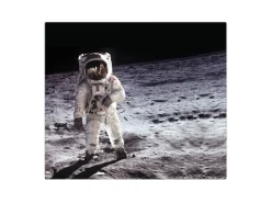 Banjado Herdabdeckplatte Glas 1 Teilig 60x52CM Schneidebrett Herdabdeckung Mit Motiv Astronaut
