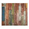 Banjado Herdabdeckplatte Glas 2 Teilig Je 30x52CM Schneidebrett Herdabdeckung Mit Motiv Buntes Holz