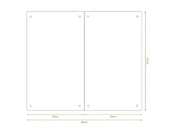Banjado Herdabdeckplatte Glas 2 Teilig Je 30x52CM Schneidebrett Herdabdeckung Mit Motiv Gardasee