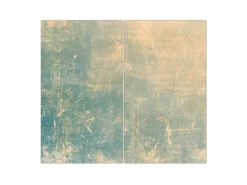Banjado Herdabdeckplatte Glas 2 Teilig Je 30x52CM Schneidebrett Herdabdeckung Mit Motiv Patina Grün