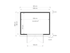 Bertilo Holz-Gartenhaus Felix 239 cm x 181 cm Natur FSC®
