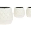Übertopf aus Keramik "Bohemian" Weiß Höhe ca. 15 cm Topf-Ø ca. 9 cm Innen